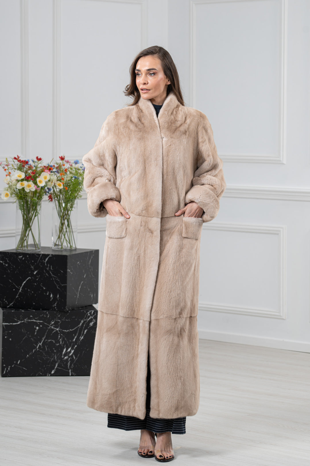 Palomino Mink Fur Coat - Women&