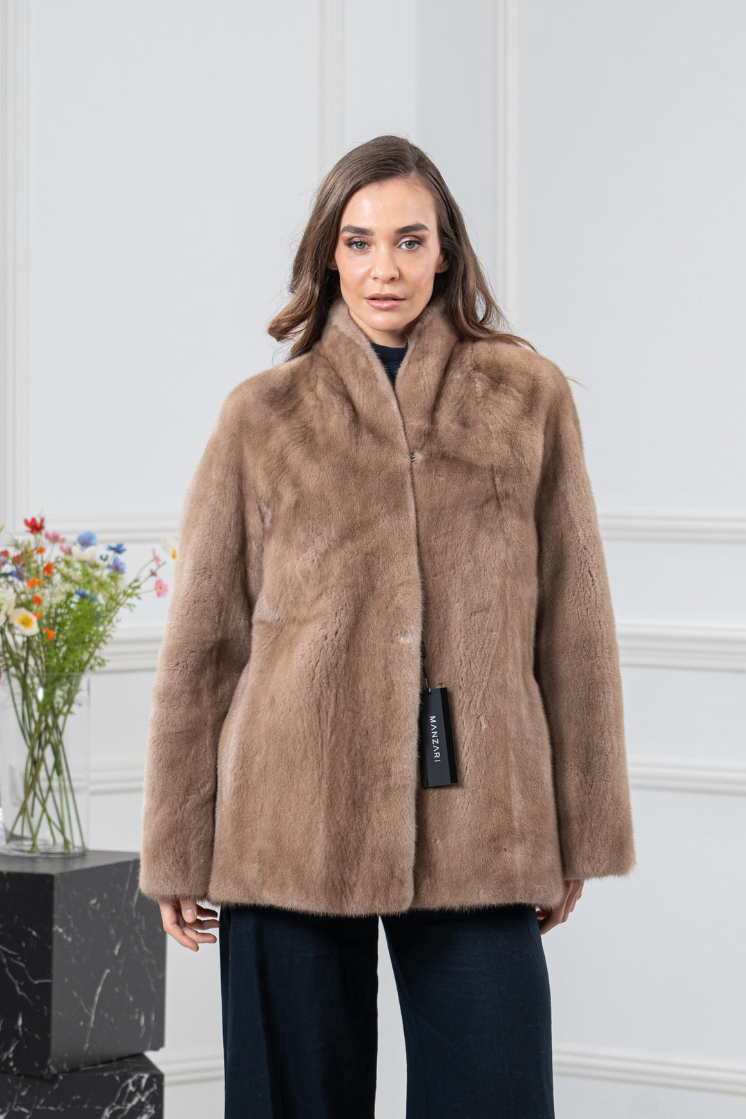 Pastel Mink Fur Short Jacket - Women&