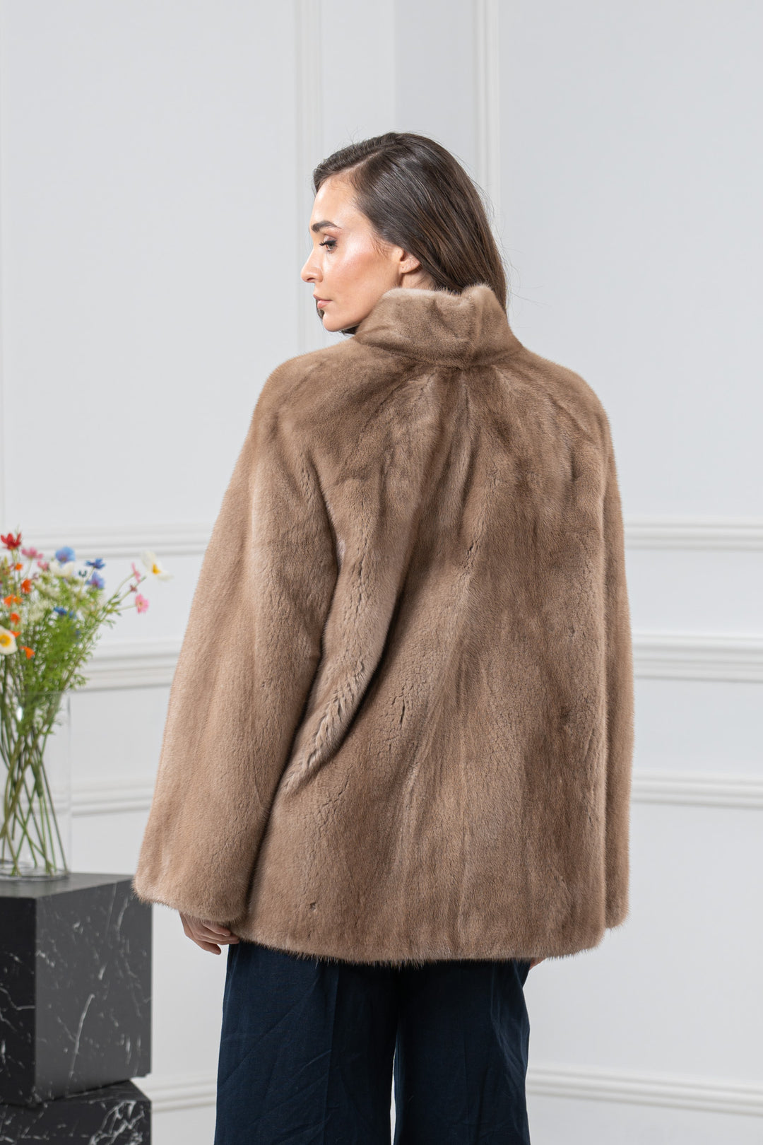 Pastel Mink Fur Short Jacket - Women&