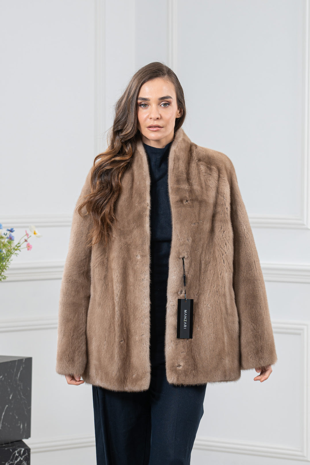 Pastel Mink Fur Short Jacket - Women&