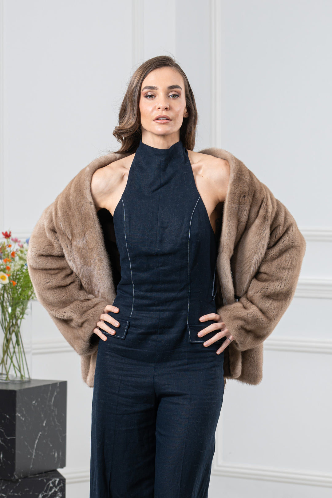 Pastel Mink Fur Short Jacket - Women&