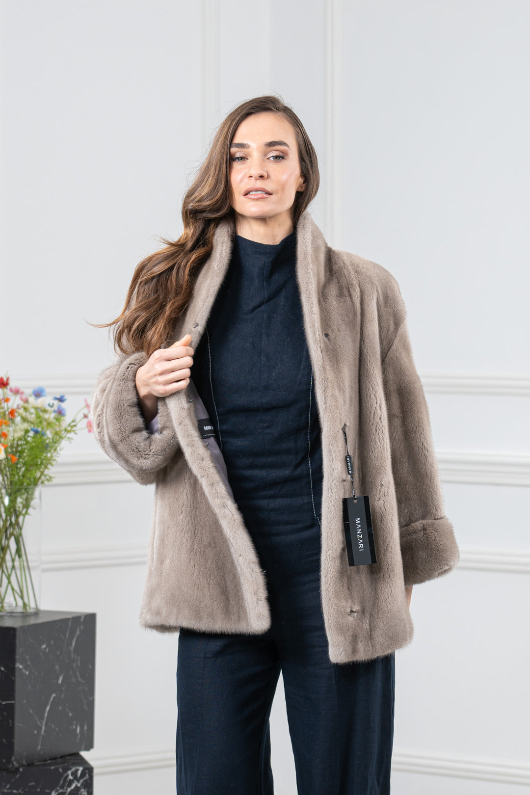 Silver Blue Mink Fur Short Jacket - Women&