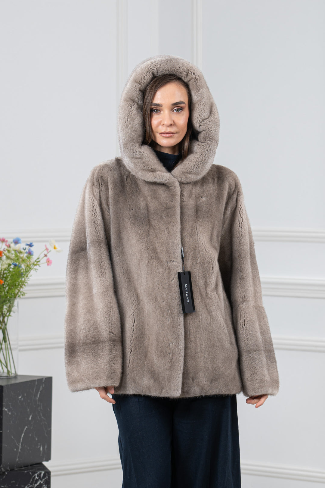 Silver Blue Mink Fur Short Jacket - Women&
