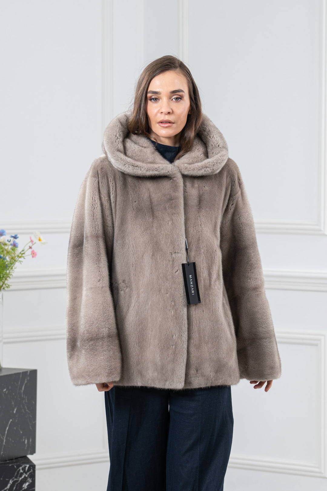 Silver Blue Mink Fur Short Jacket - Women&