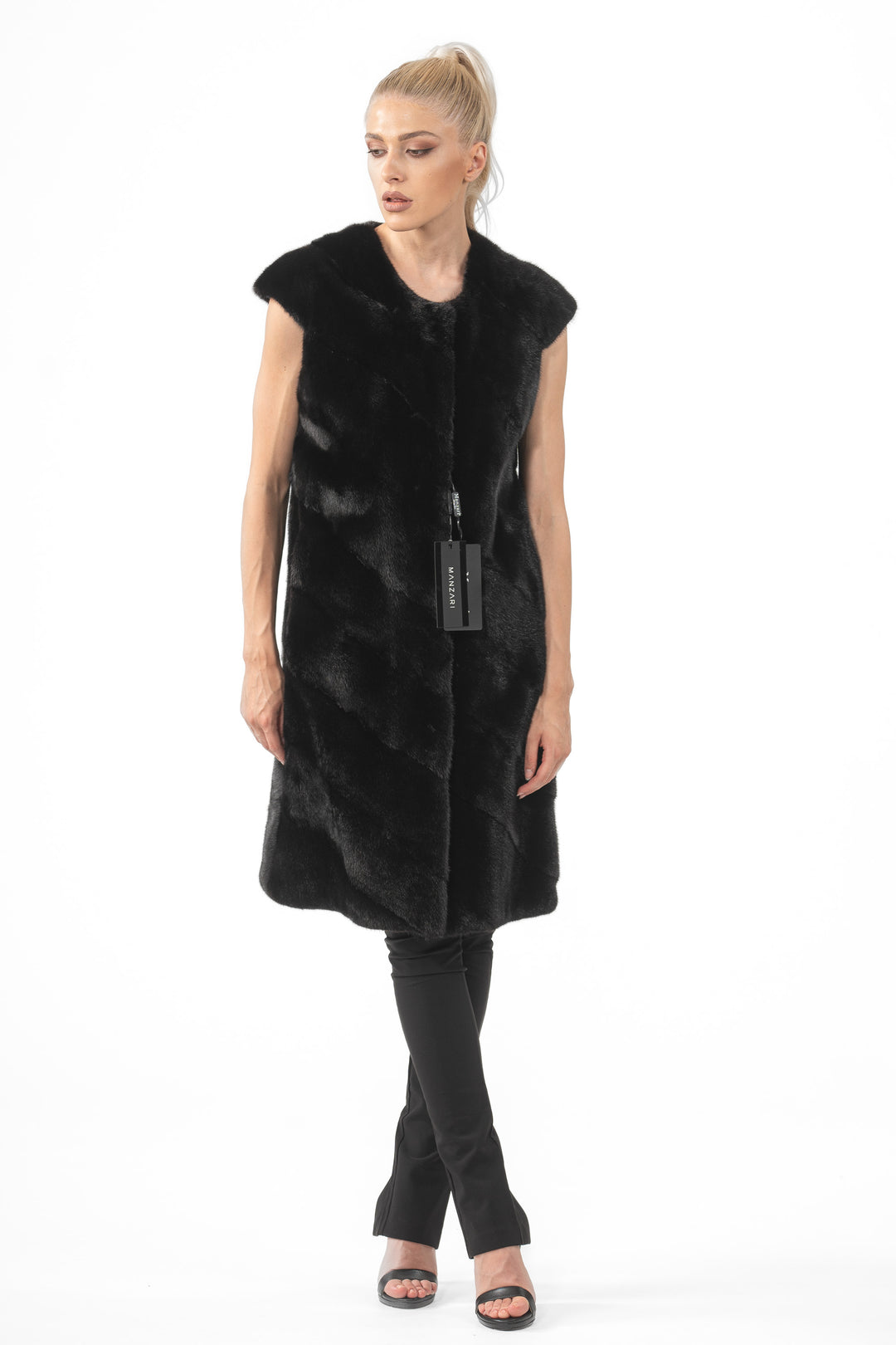 Elegant Black Mink fur coat for a refined look