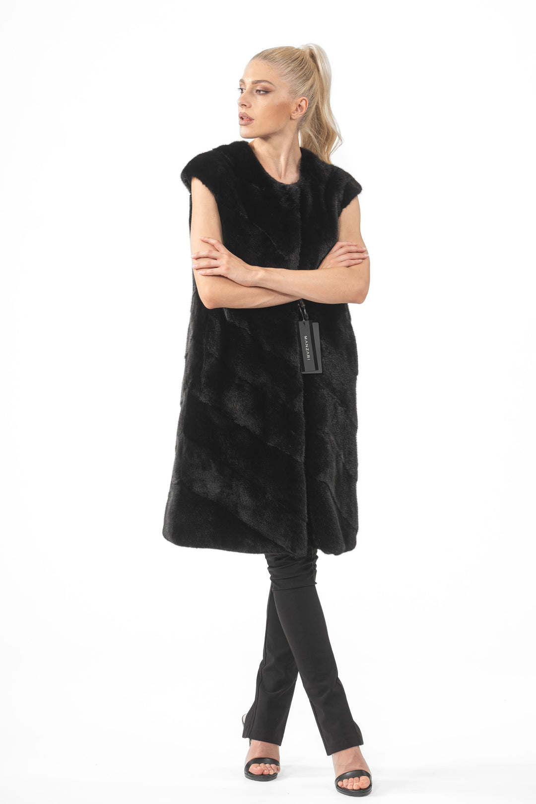 Classic Black Mink fur coat by manzari