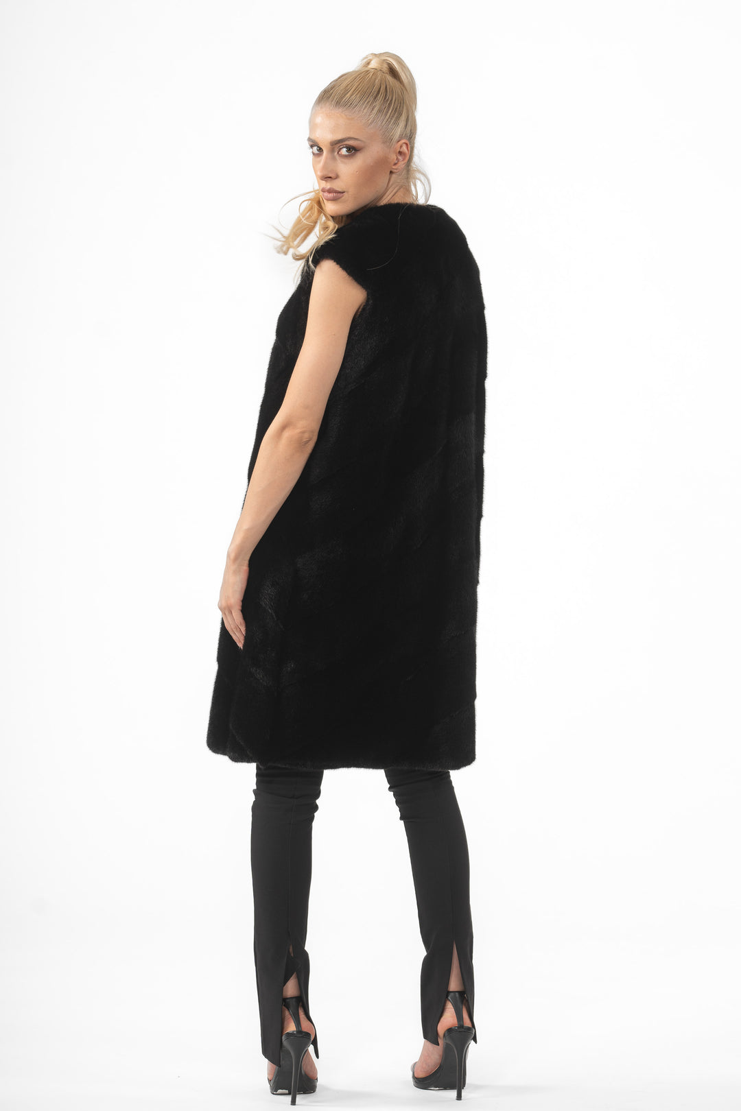 Exclusive Black Mink fur coat by manzari