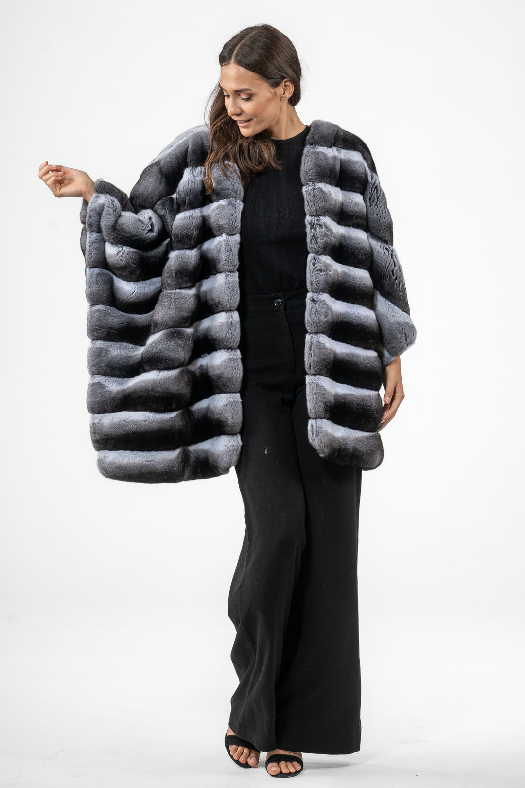 Manzari Natural Chinchilla fur coat for ultimate elegance
