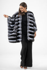 Manzari Natural Chinchilla fur coat for ultimate elegance
