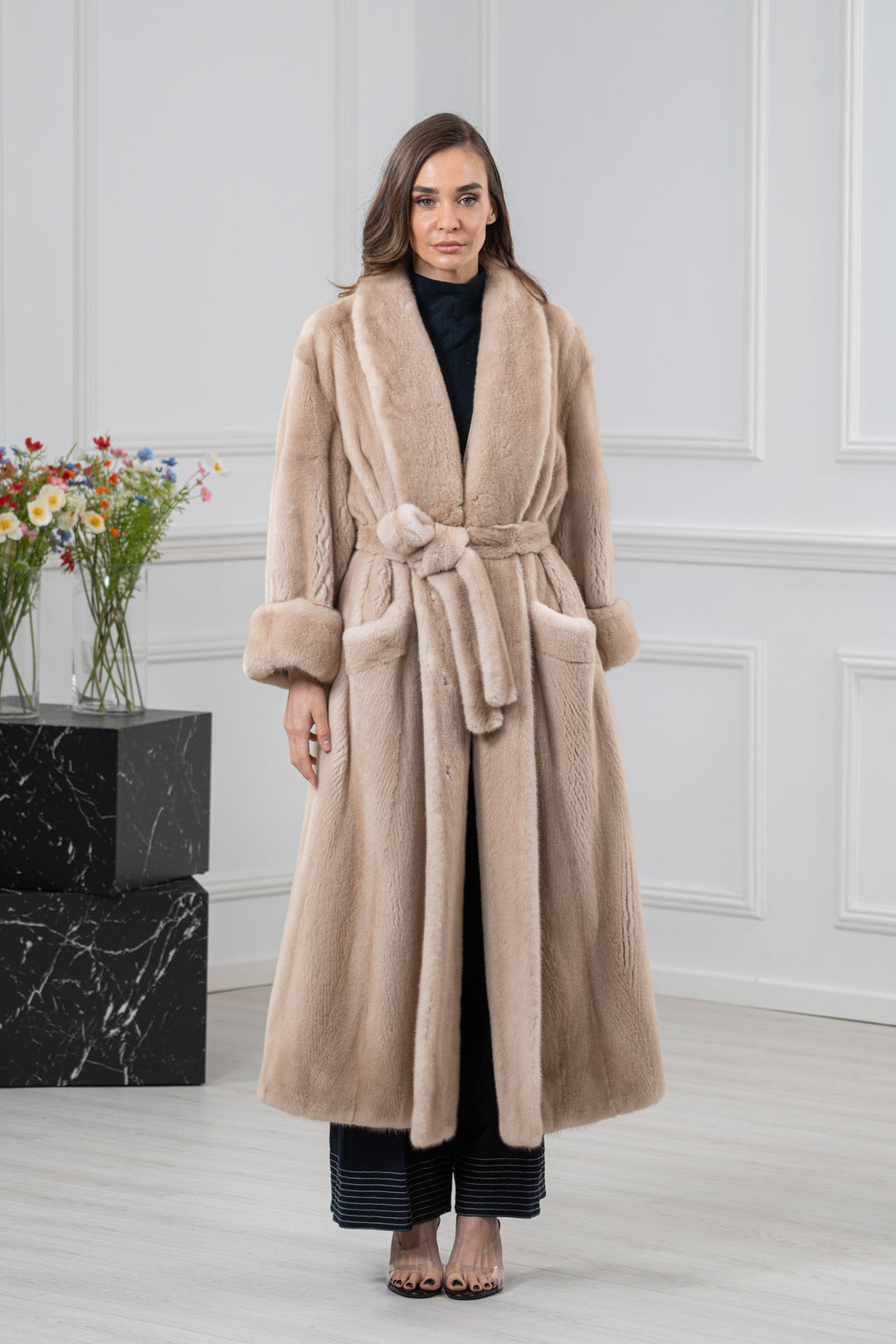 Palomino Mink Fur Coat - Women&