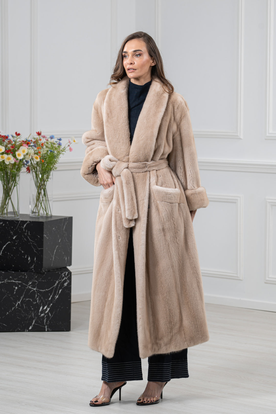 Palomino Mink Fur Coat - Women&