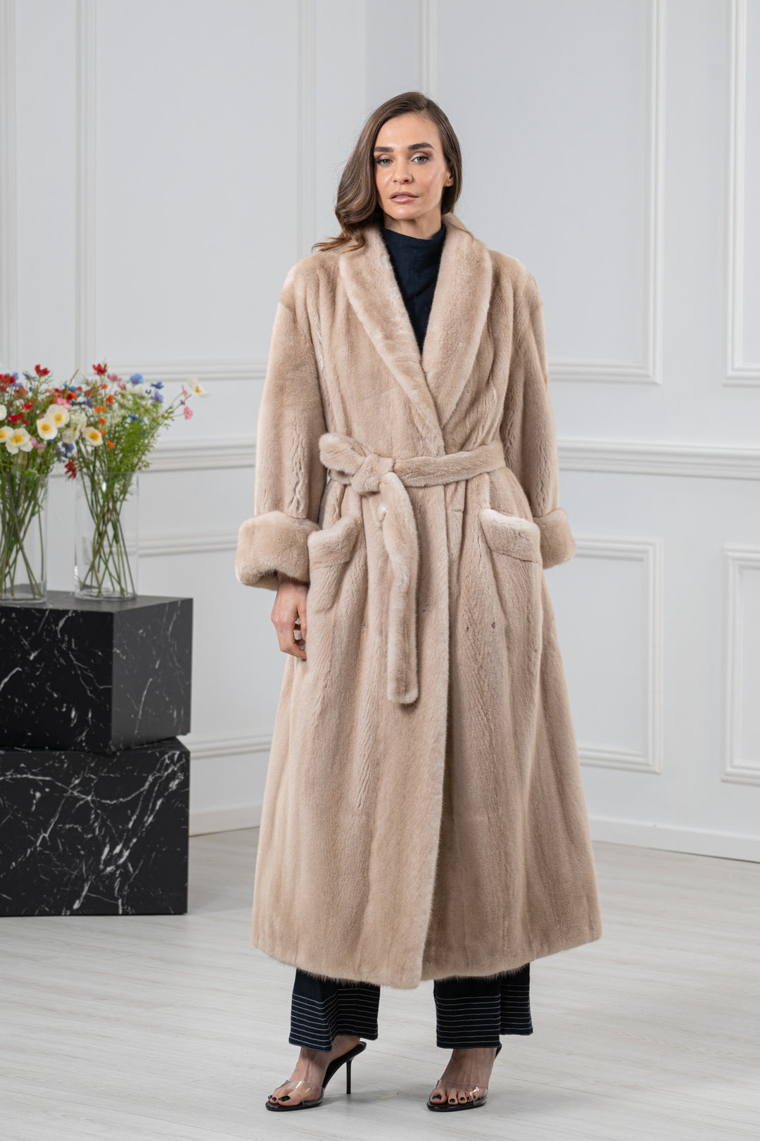 Palomino Mink Fur Coat - Women&