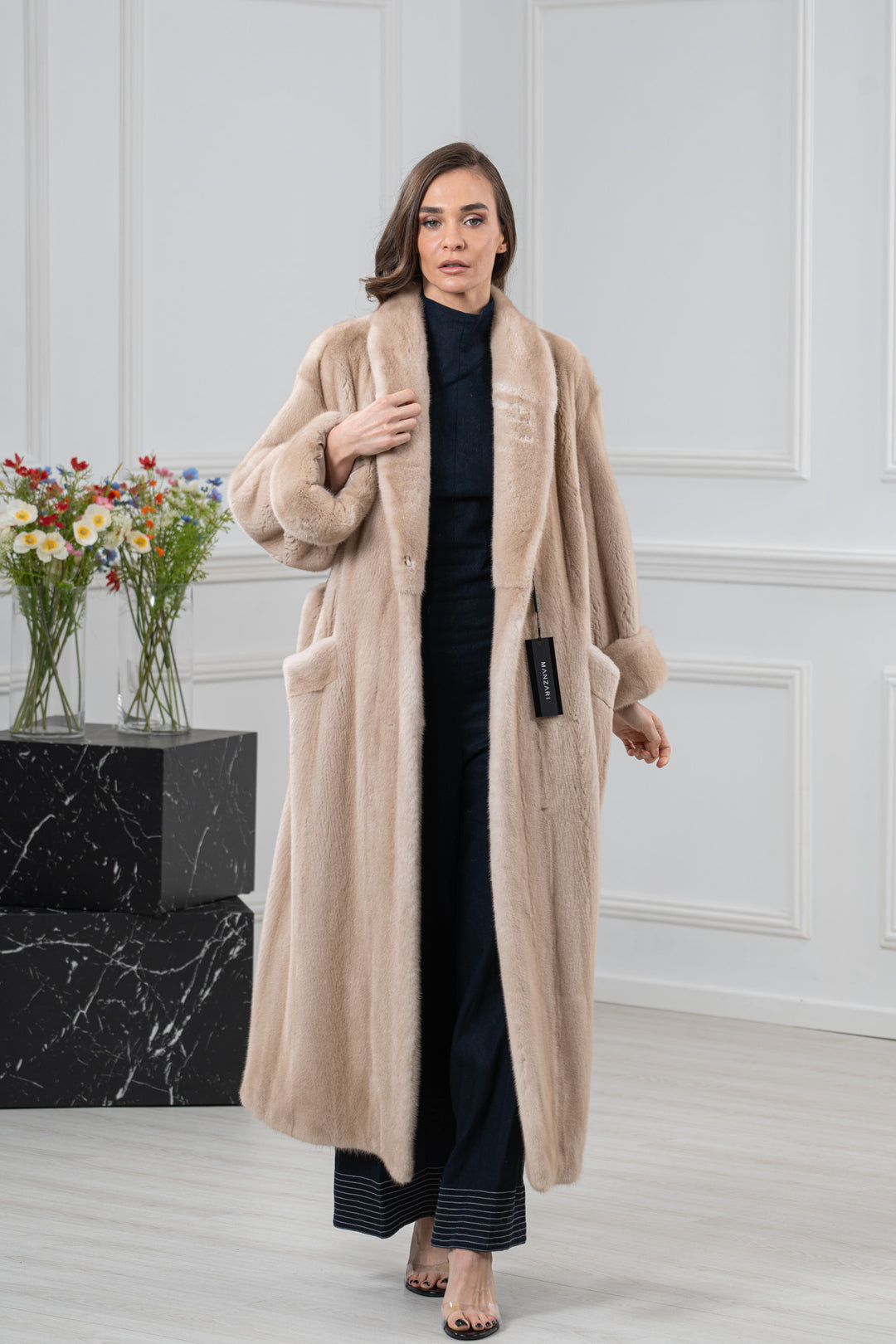 Palomino Mink Fur Coat - Women&