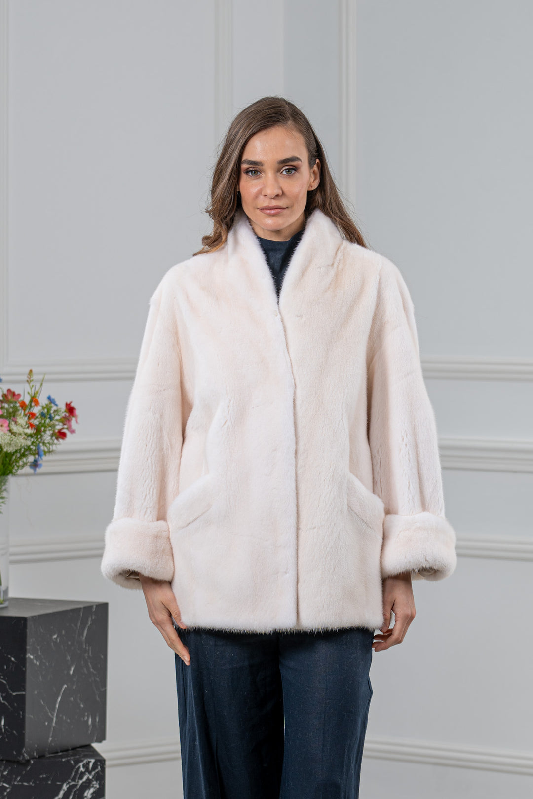 Pearl Mink Fur Short Jacket - Women&