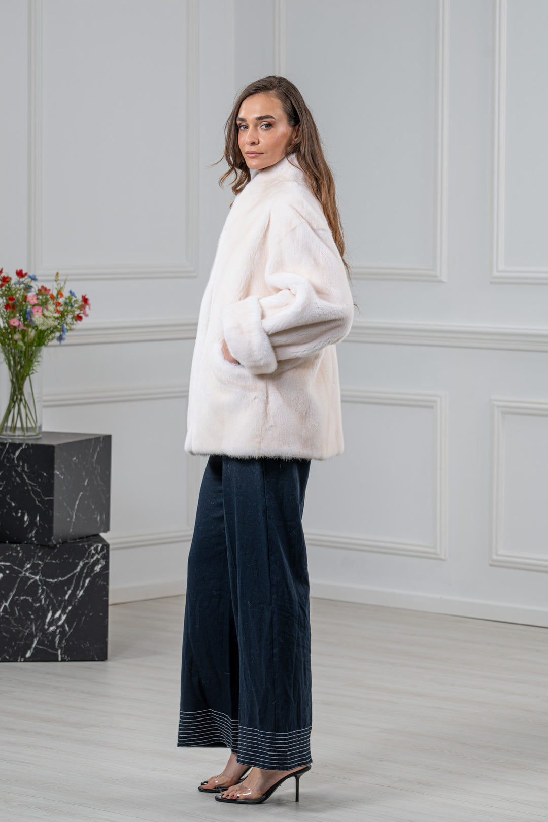 Pearl Mink Fur Short Jacket - Women&