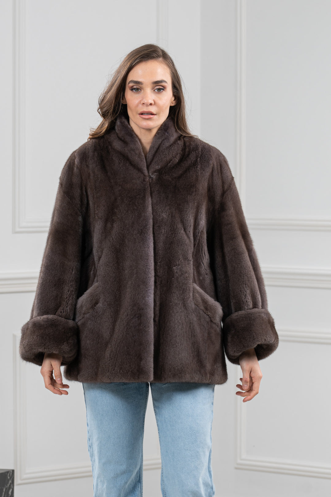 Mocca Mink Fur Short Jacket - Women&