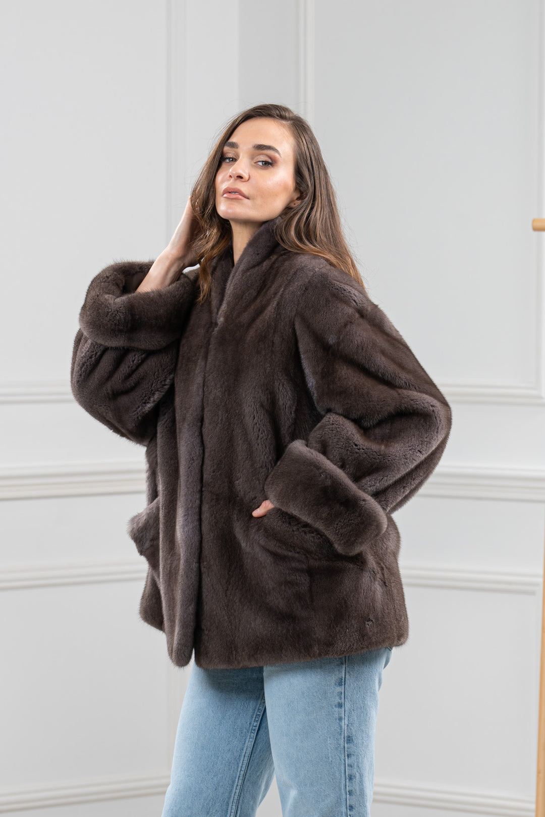 Mocca Mink Fur Short Jacket - Women&