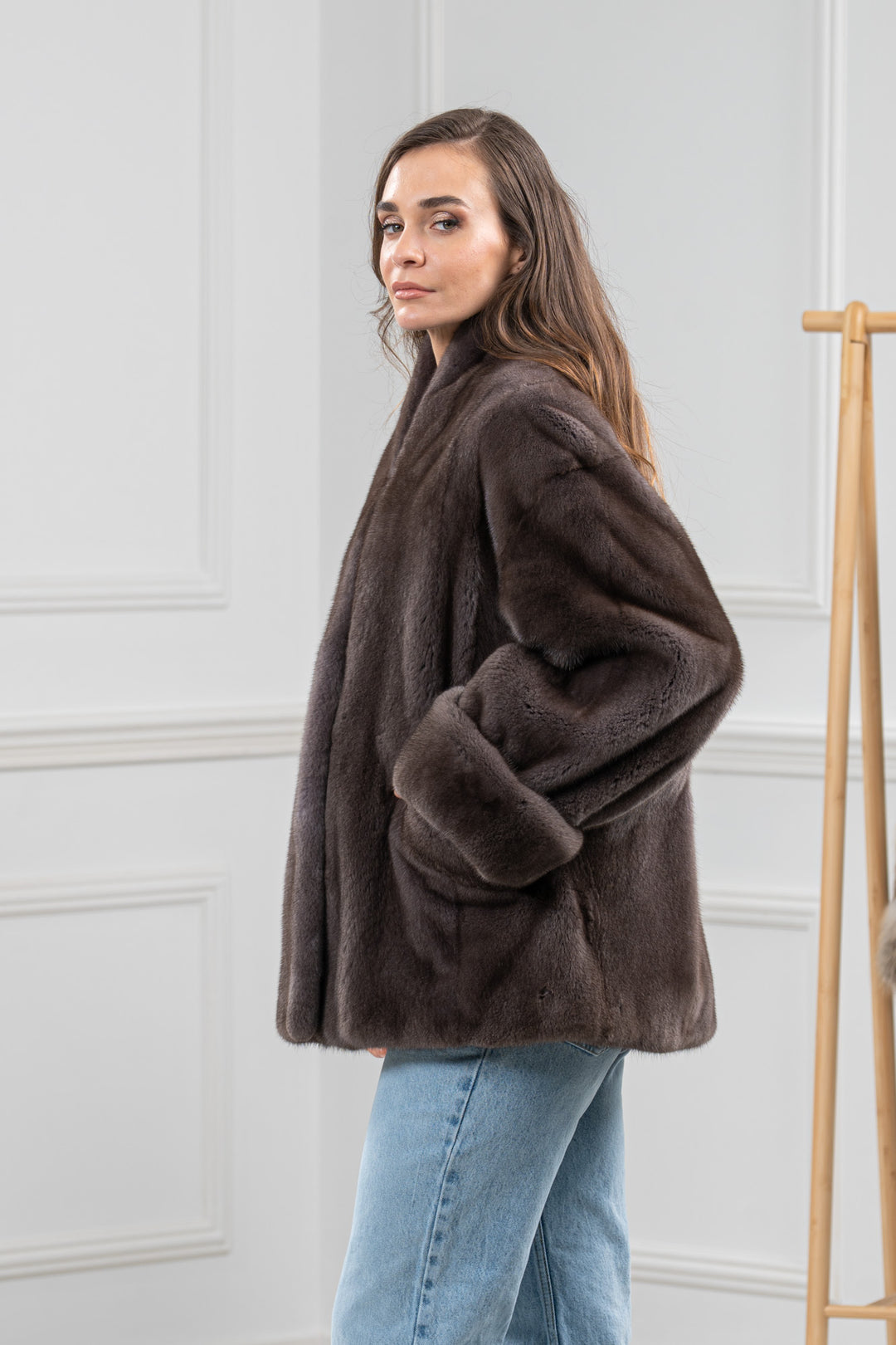 Mocca Mink Fur Short Jacket - Women&