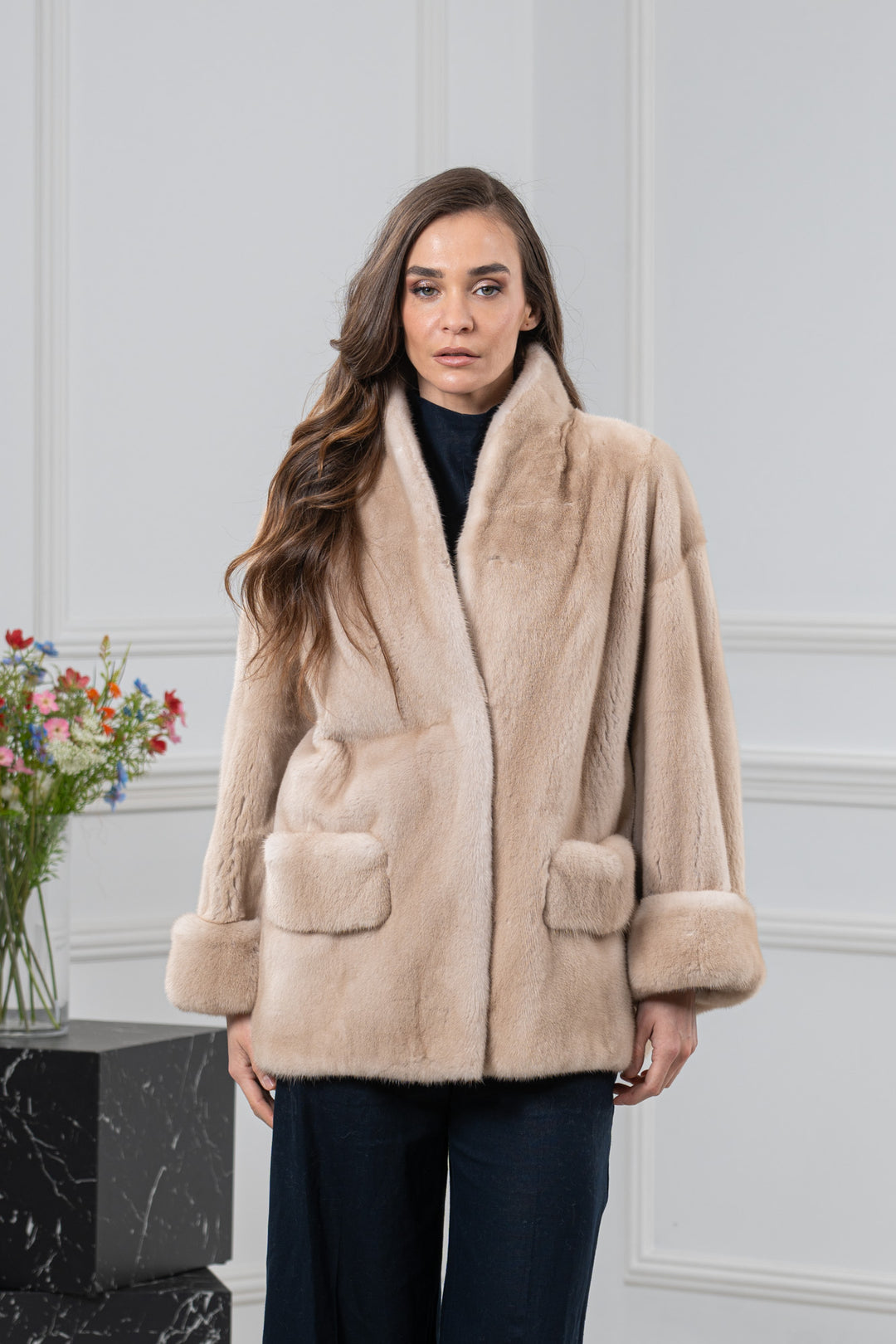 Palomino Mink Fur Short Jacket - Women&