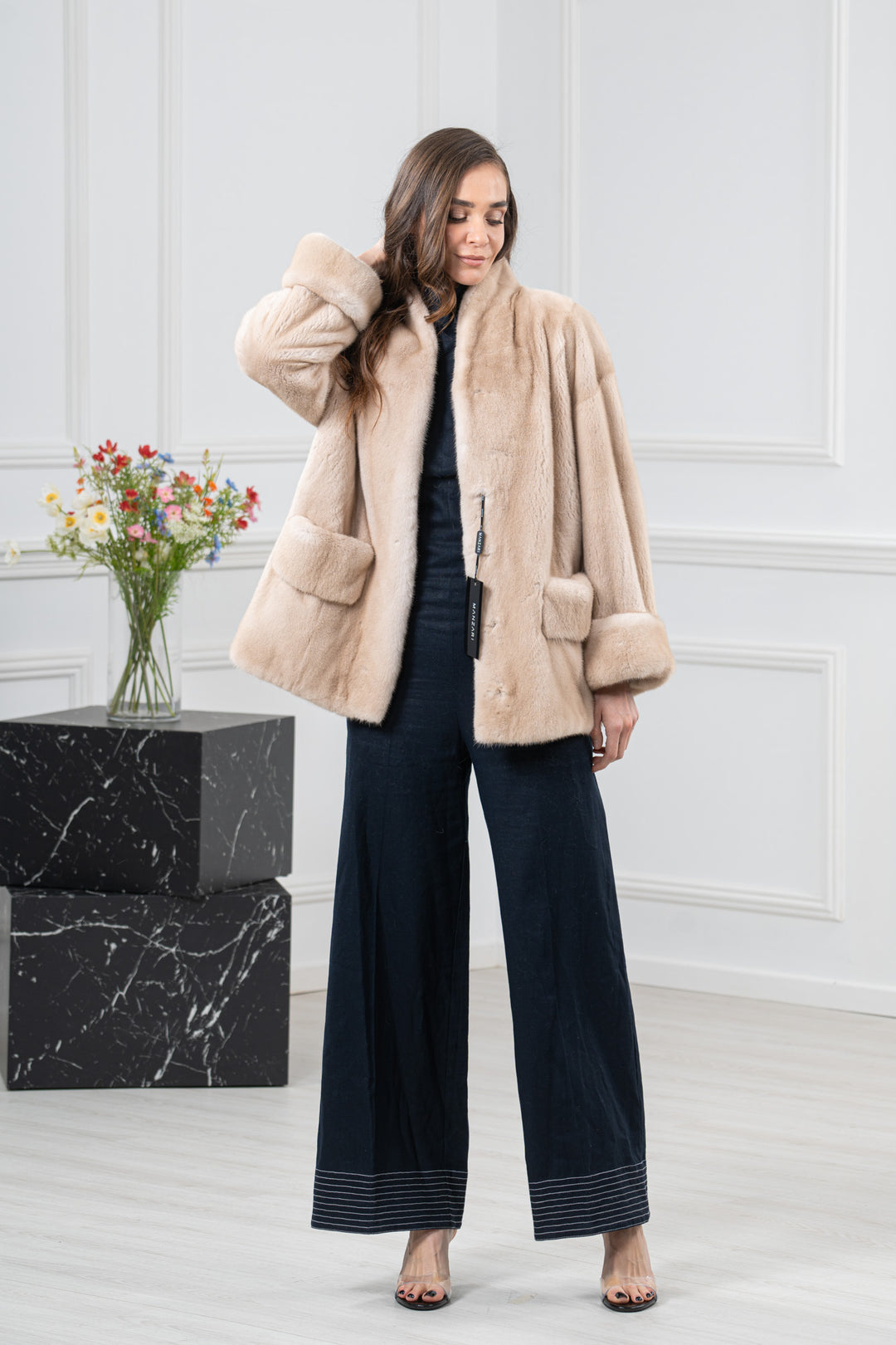 Palomino Mink Fur Short Jacket - Women&