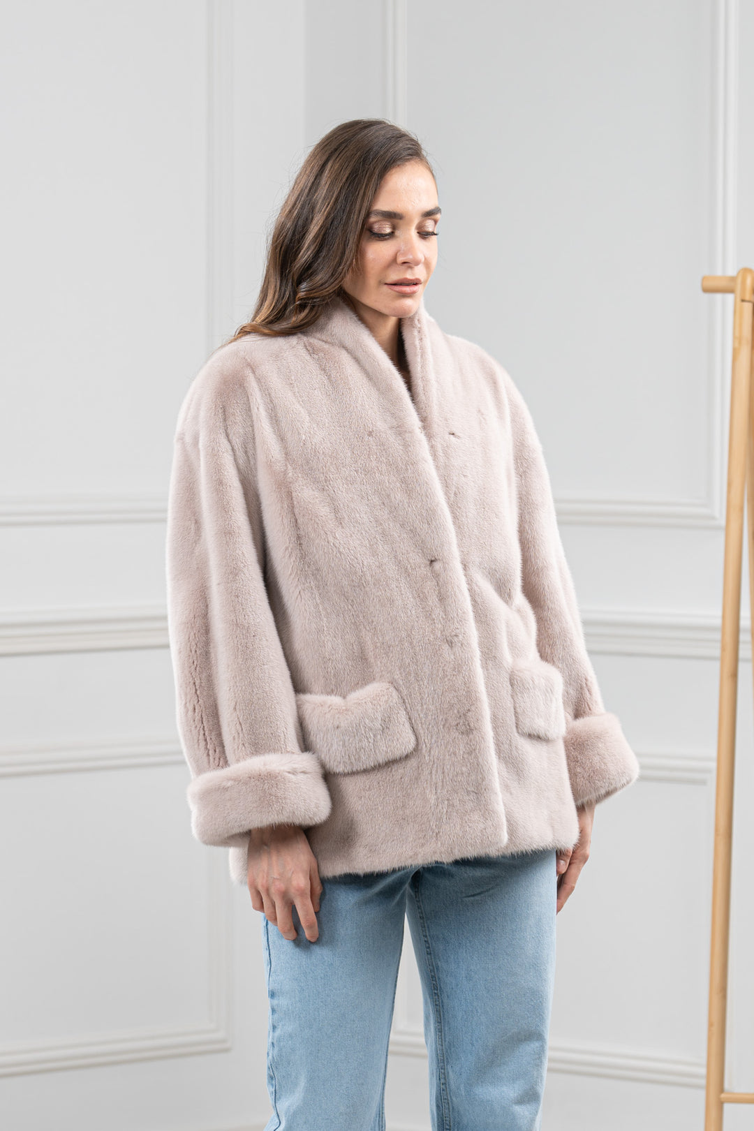 Powder Mink Fur Short Jacket - Women&