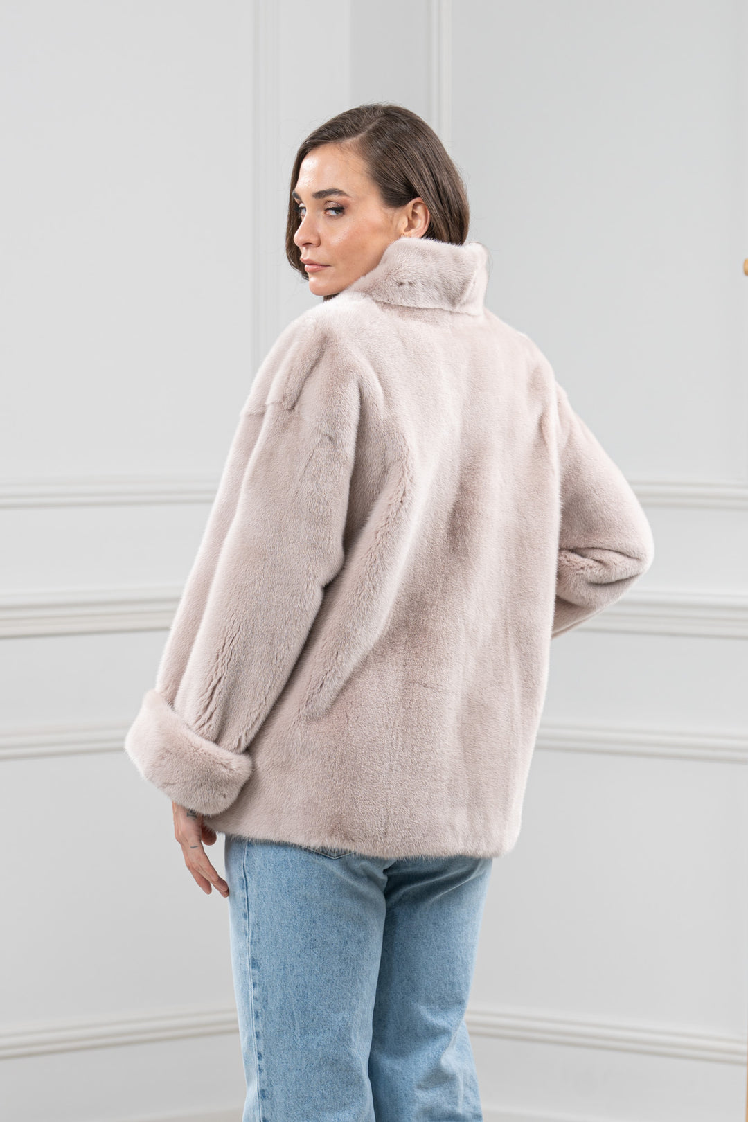 Powder Mink Fur Short Jacket - Women&
