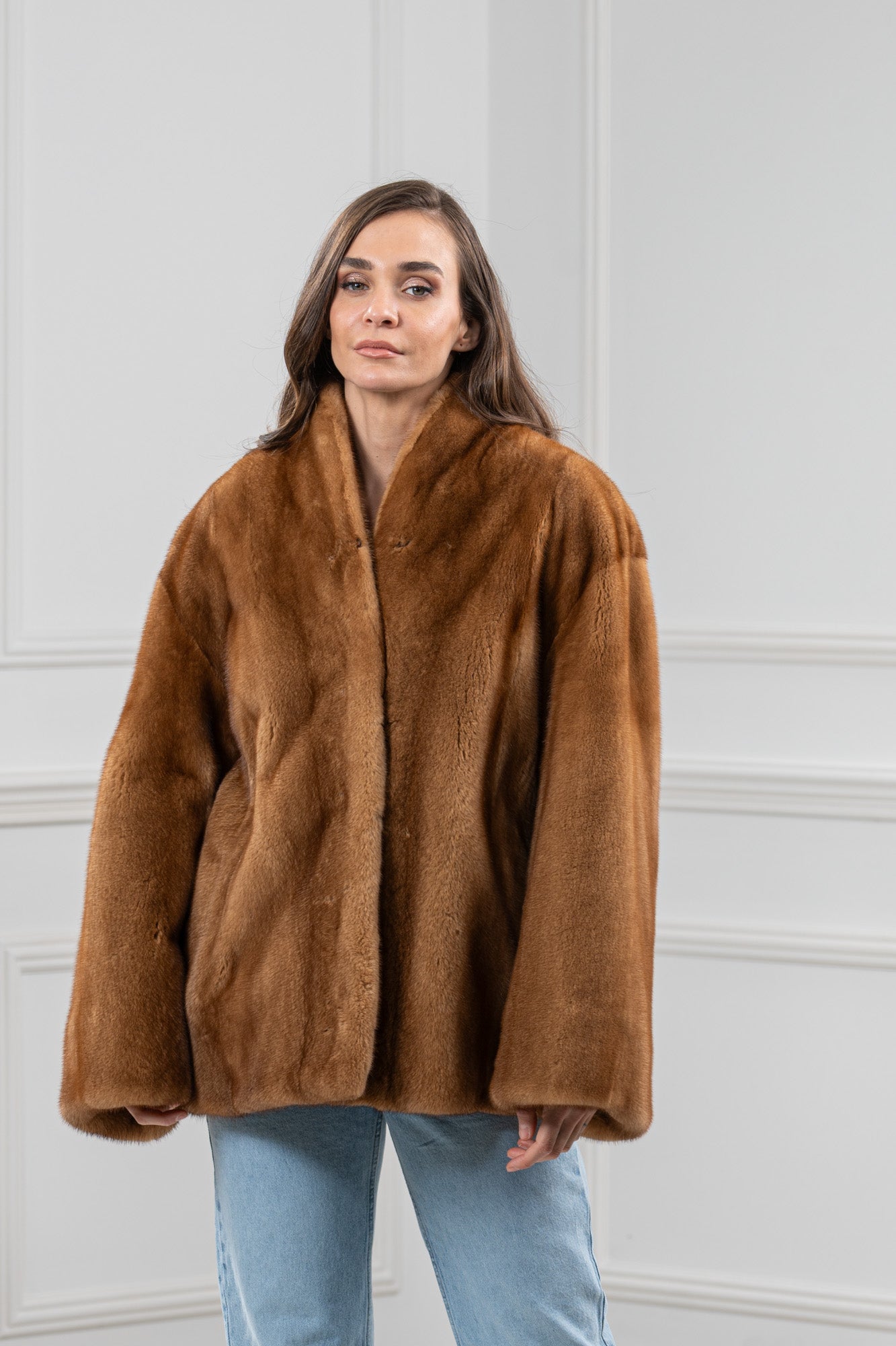 Mink Gold Velvet Short Jacket L/O 24M4133 | MANZARI