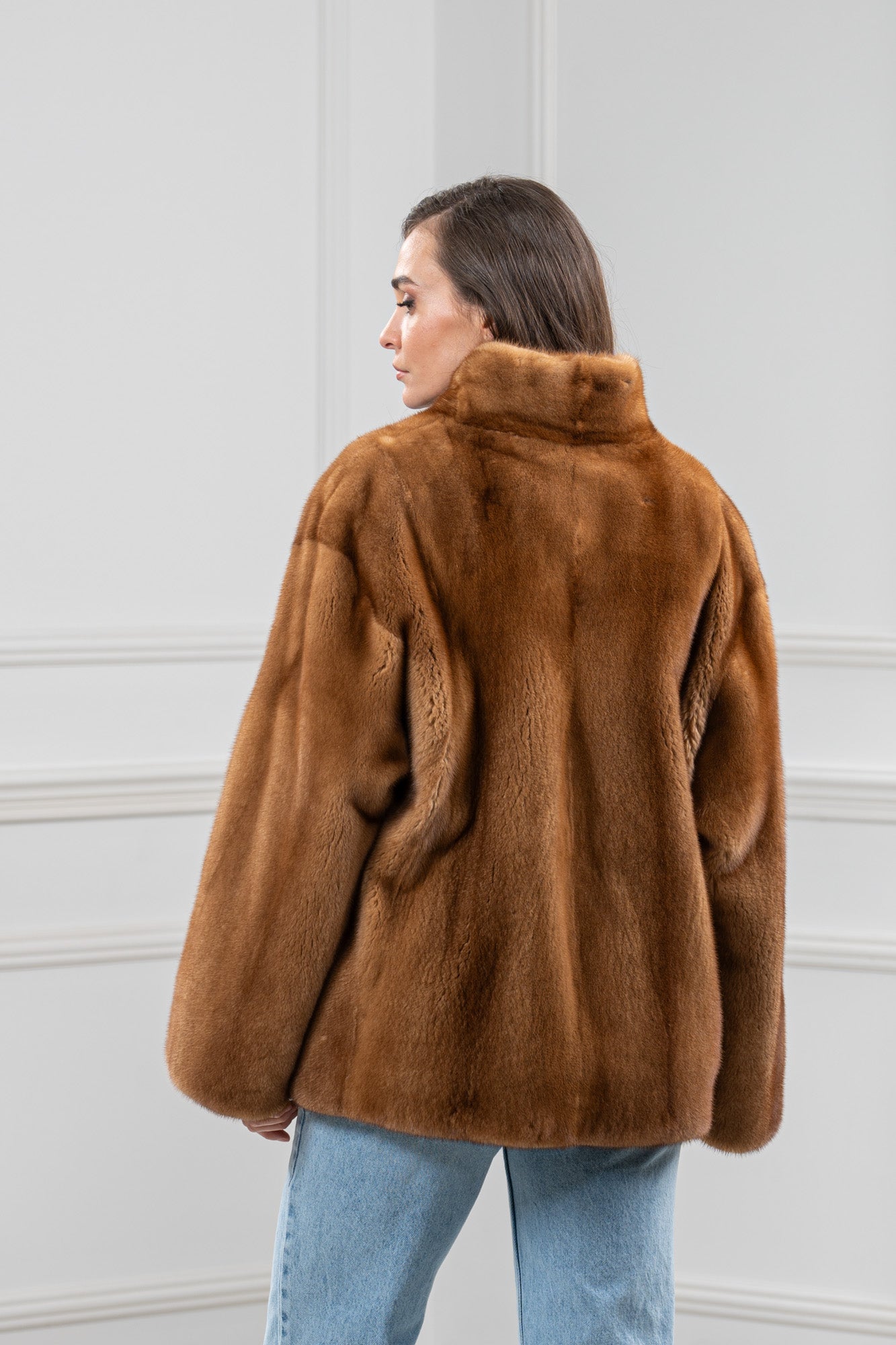 Mink Gold Velvet Short Jacket L/O 24M4133 | MANZARI