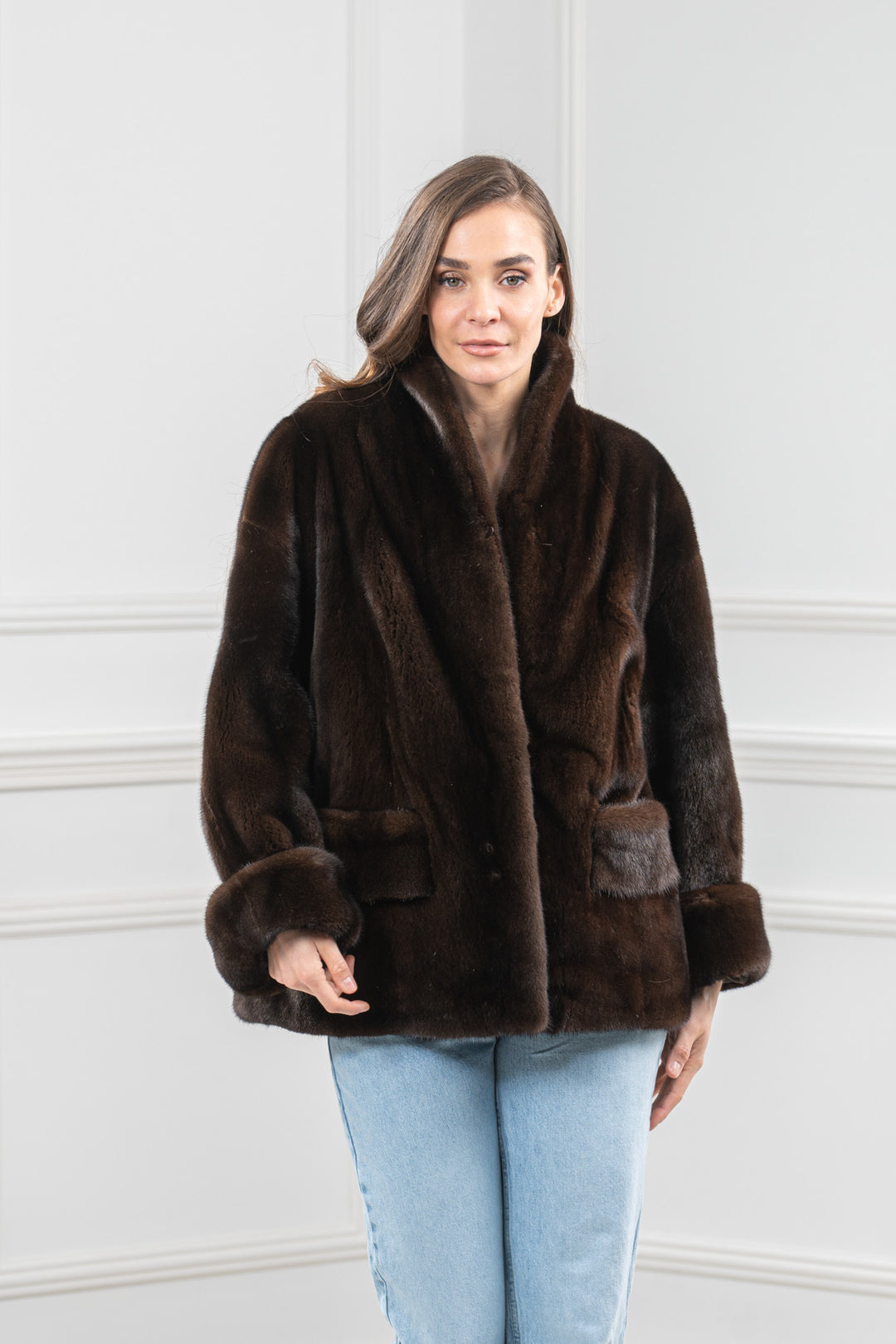 Mahogany Mink Fur Short Jacket - Women&