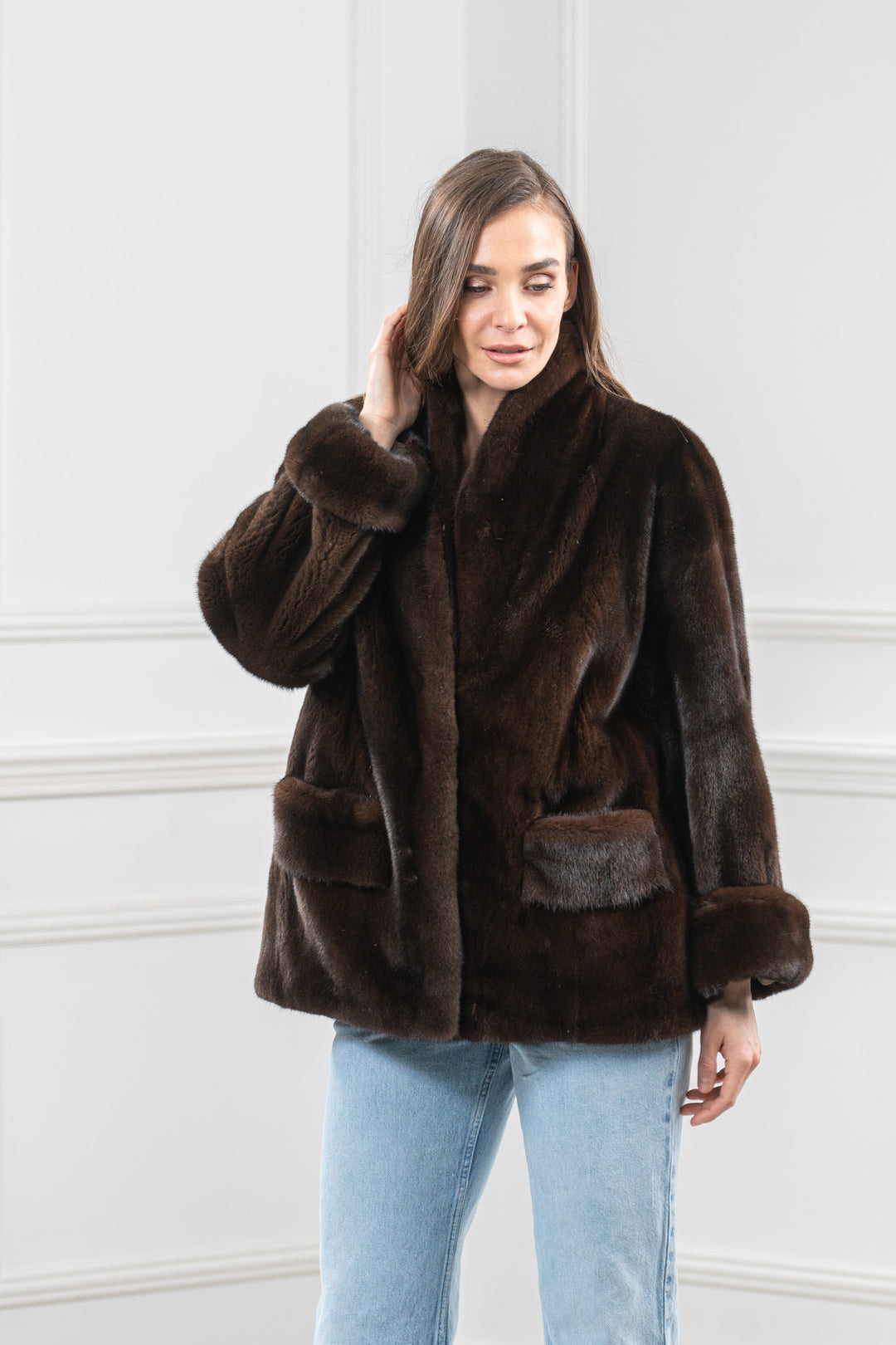 Mahogany Mink Fur Short Jacket - Women&