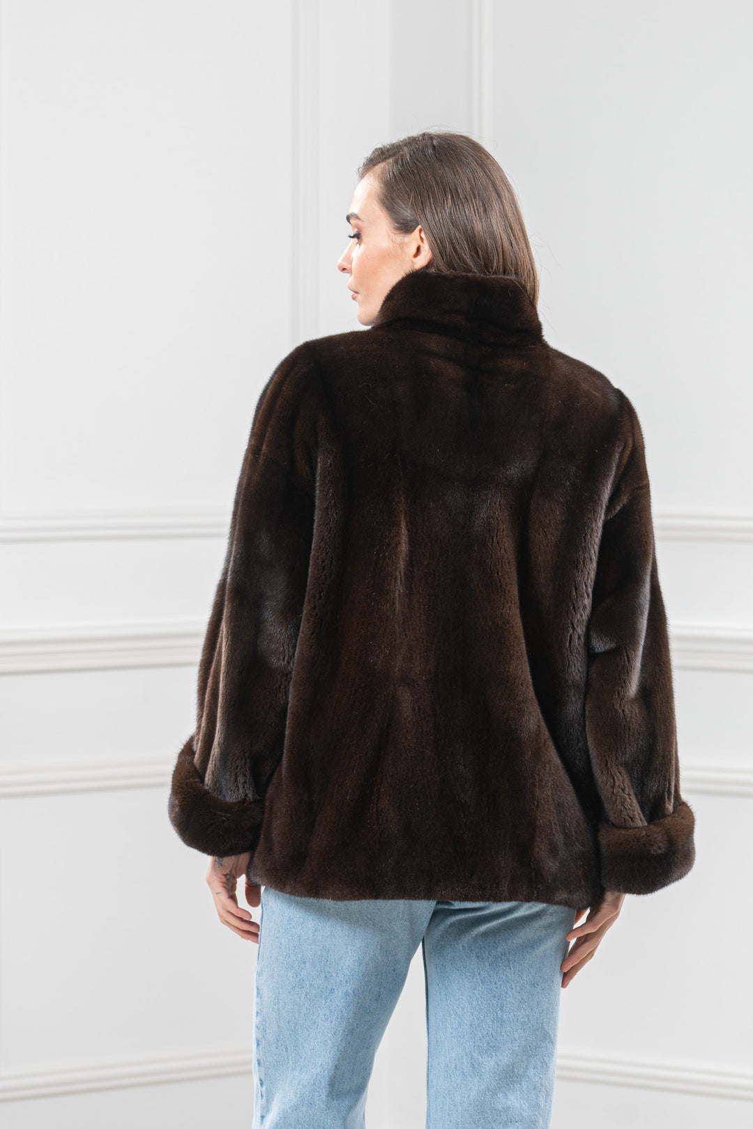 Mahogany Mink Fur Short Jacket - Women&