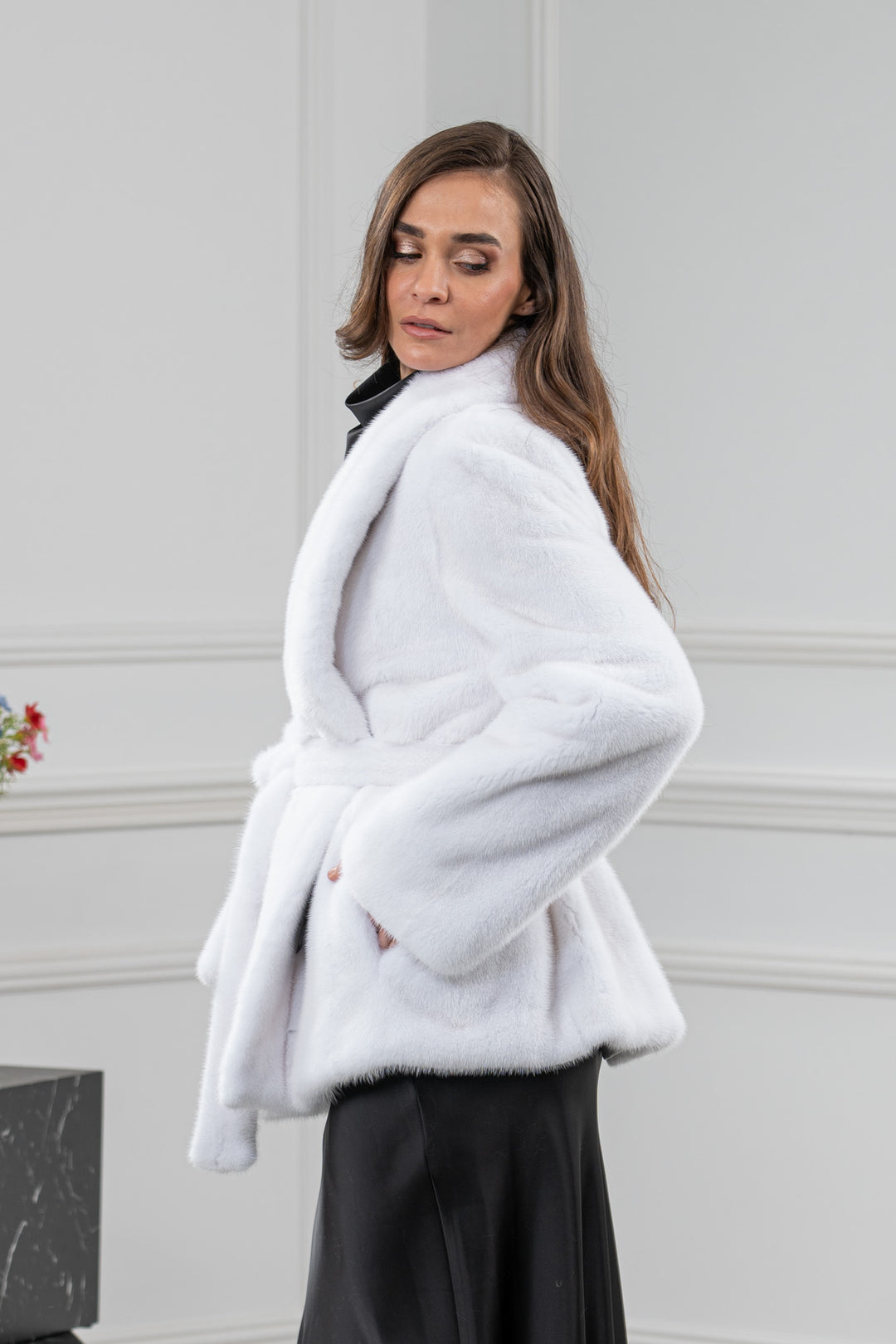 White Mink Fur Short Jacket - Women&