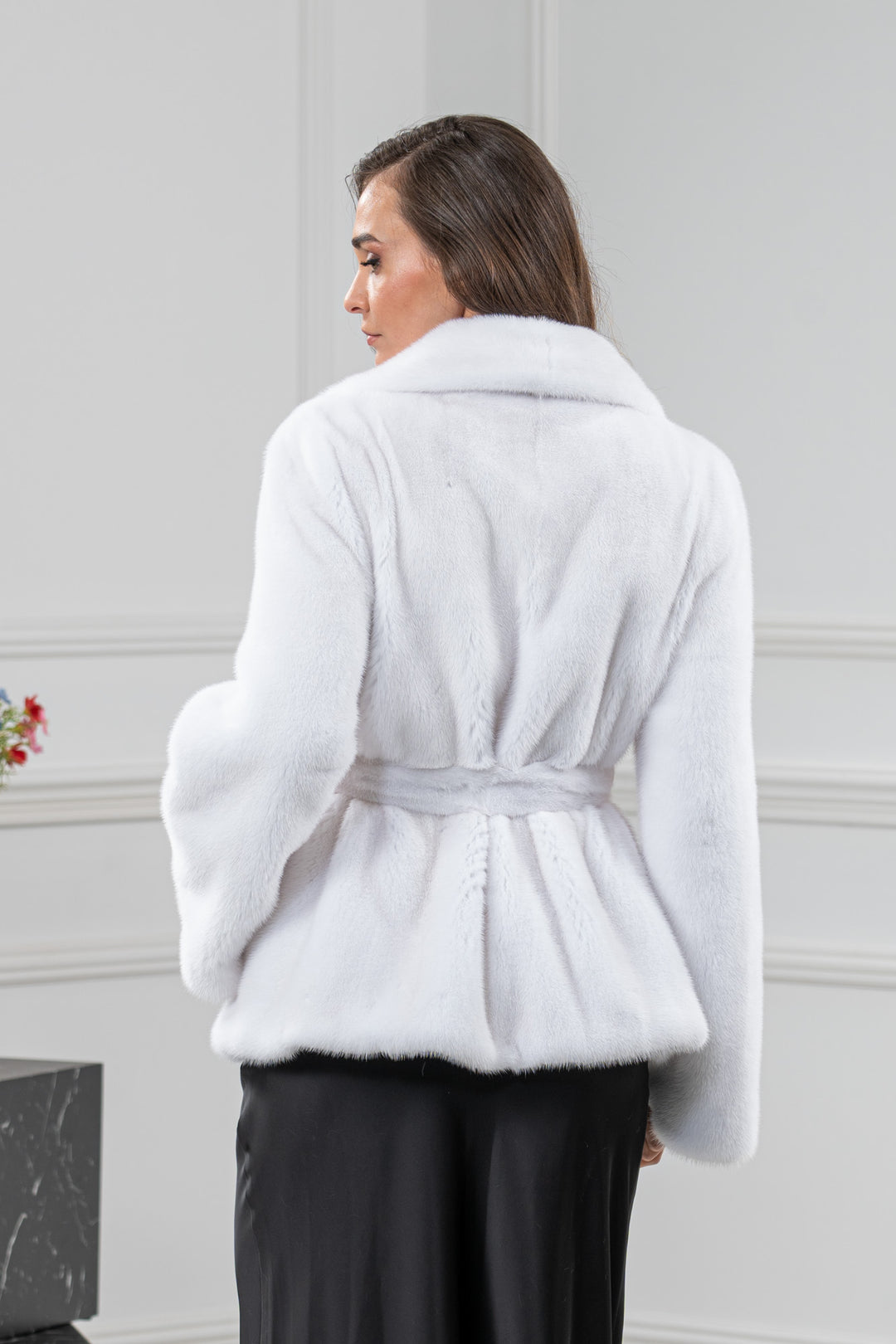 White Mink Fur Short Jacket - Women&
