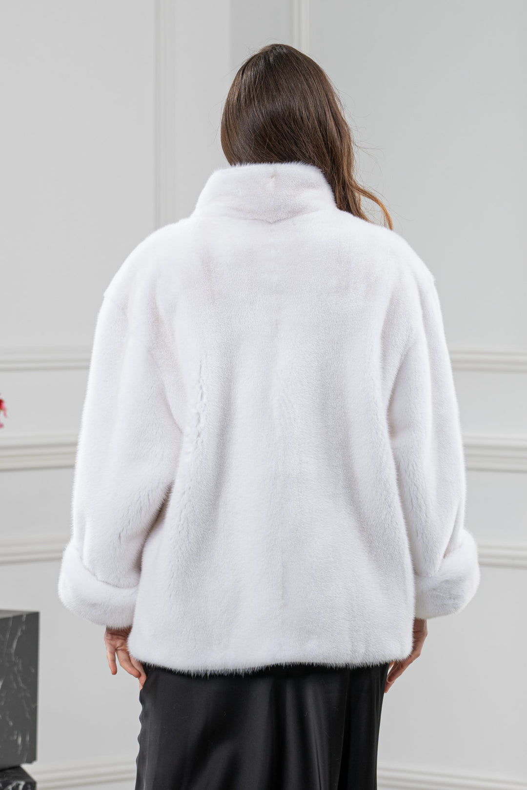 White Mink Fur Short Jacket - Women&