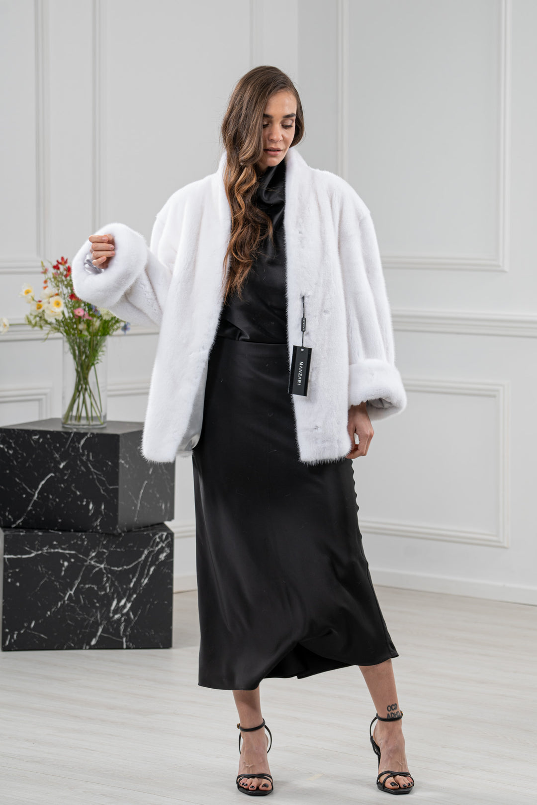 White Mink Fur Short Jacket - Women&
