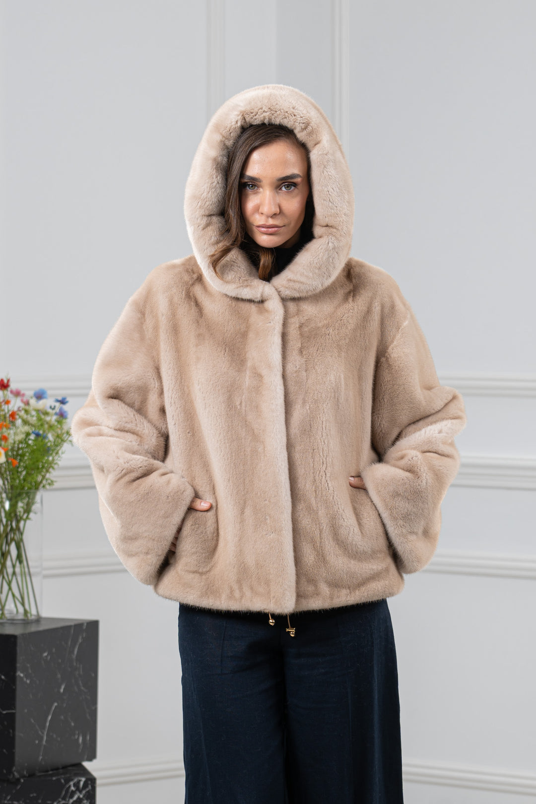 Palomino Mink Fur Short Jacket - Women&