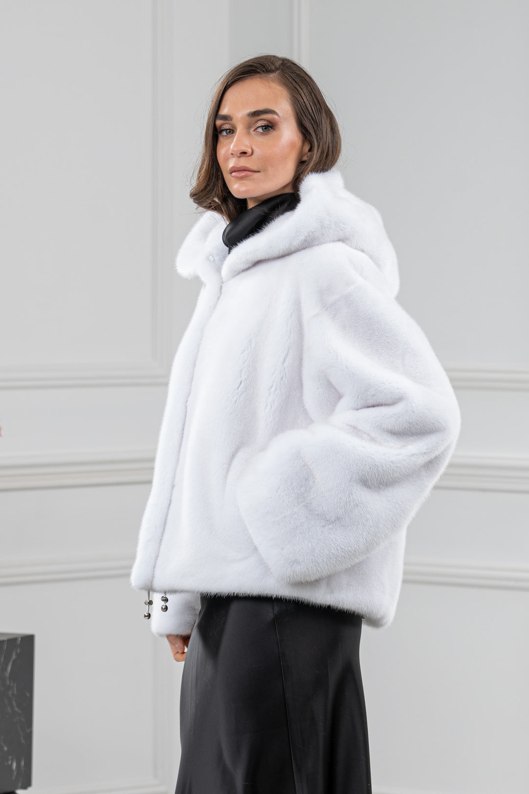White Mink Fur Short Jacket - Women&