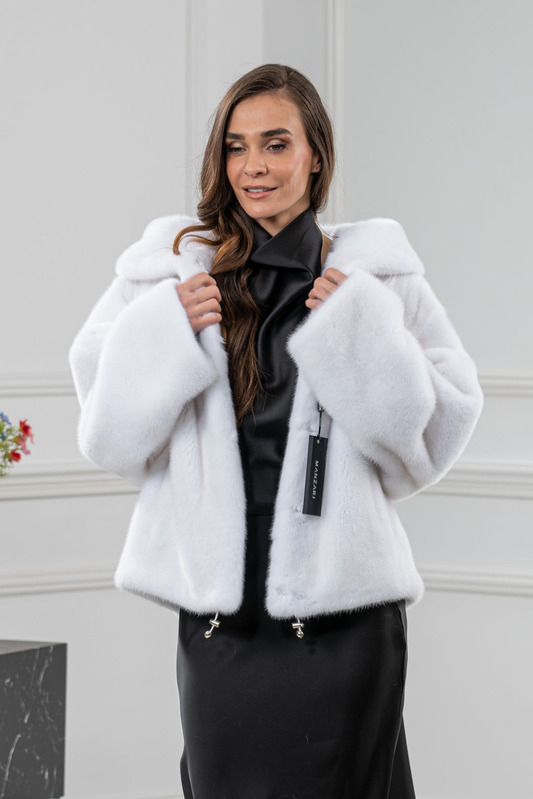 White Mink Fur Short Jacket - Women&