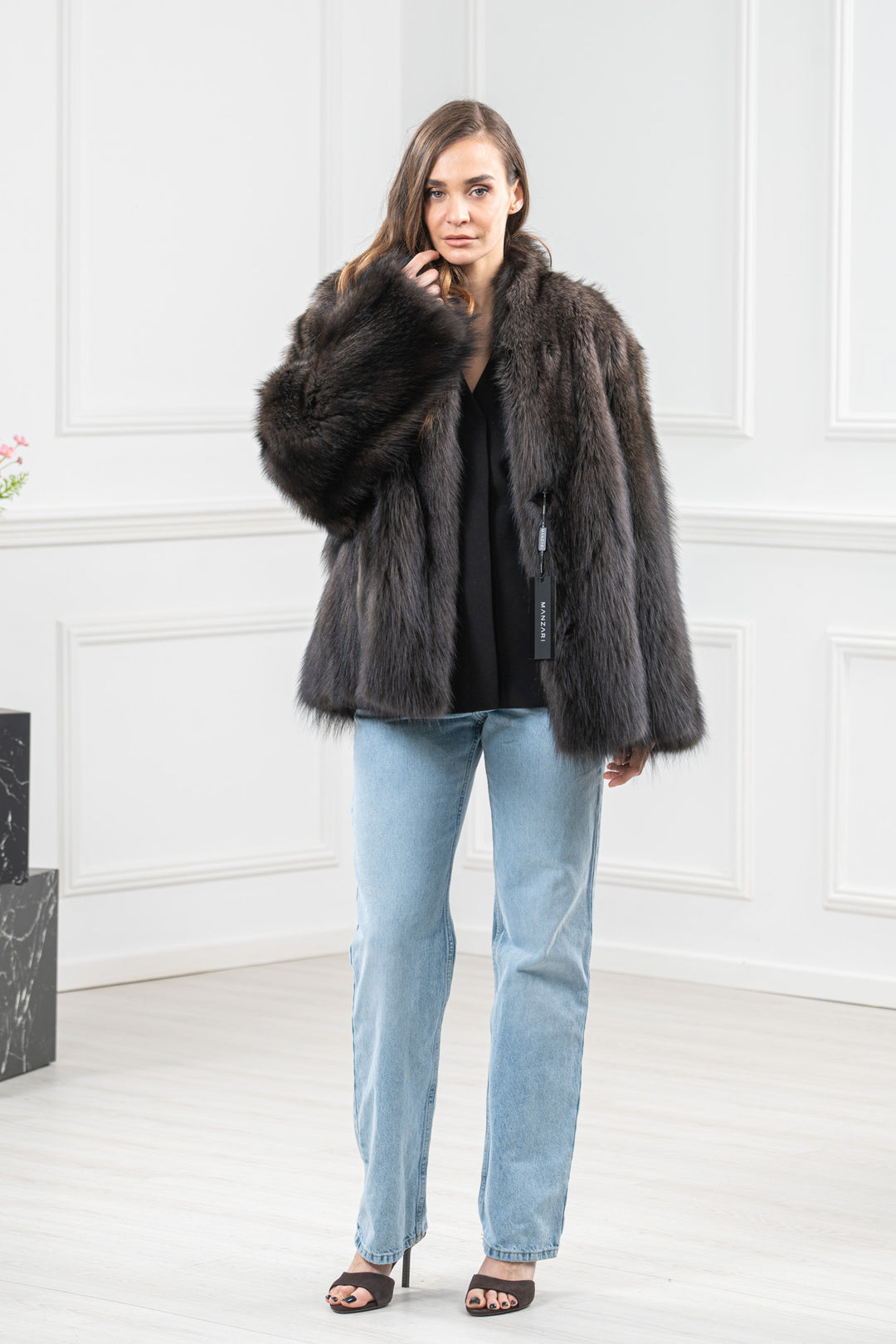 Natural Fisher Fur Short Jacket - Women&