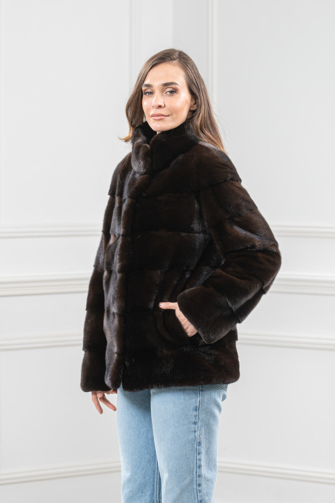 Mahogany Mink Fur Short Jacket - Women&