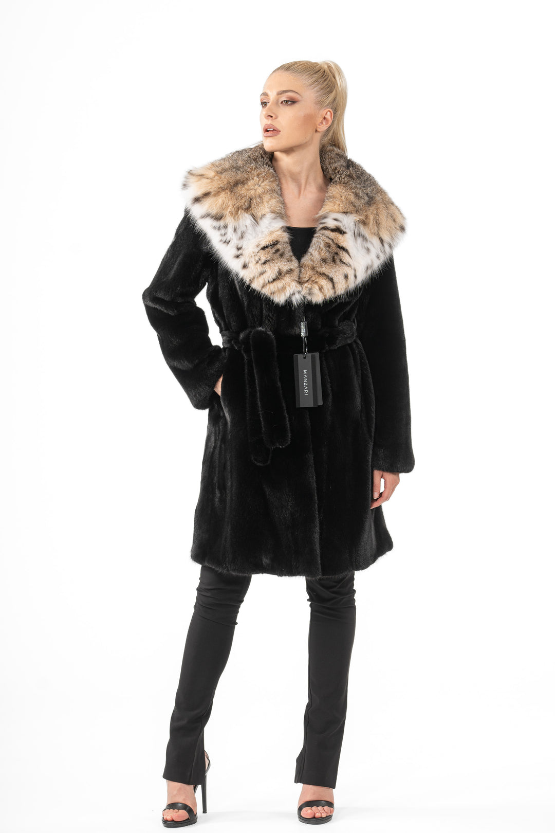 Exclusive Black Mink fur coat by manzari