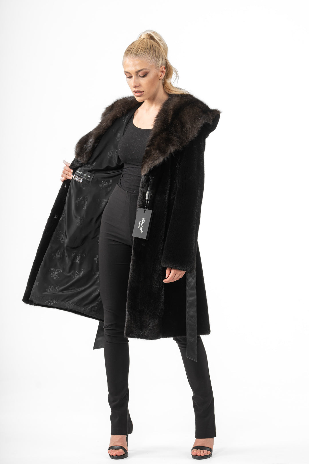 Classic Black Mink fur coat by manzari