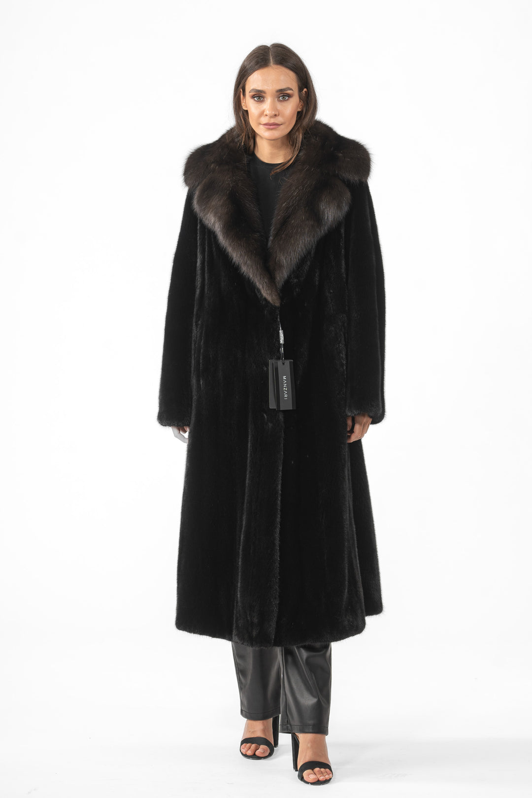 Exclusive Black Mink fur coat by manzari