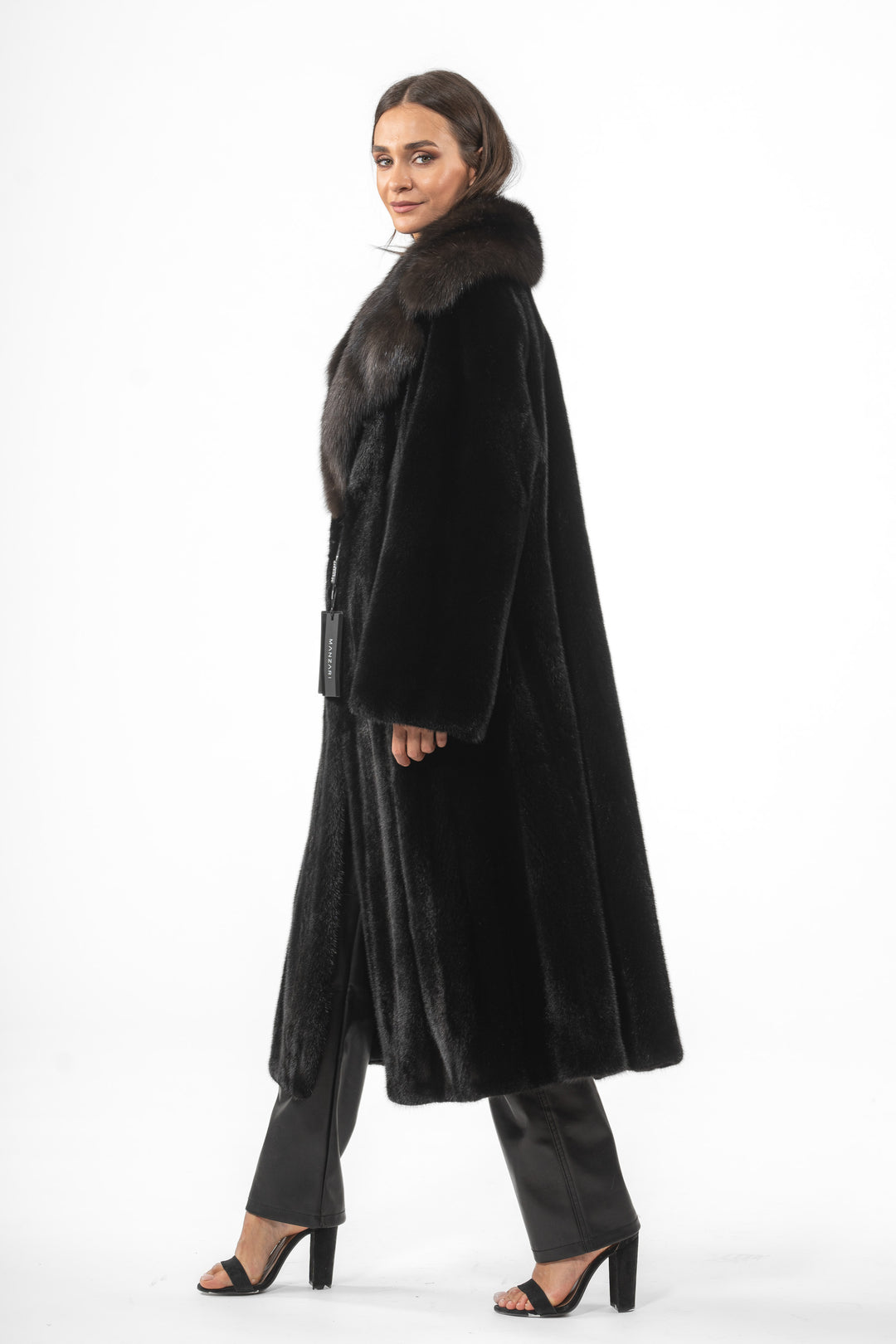 Elegant Black Mink fur coat for a refined look