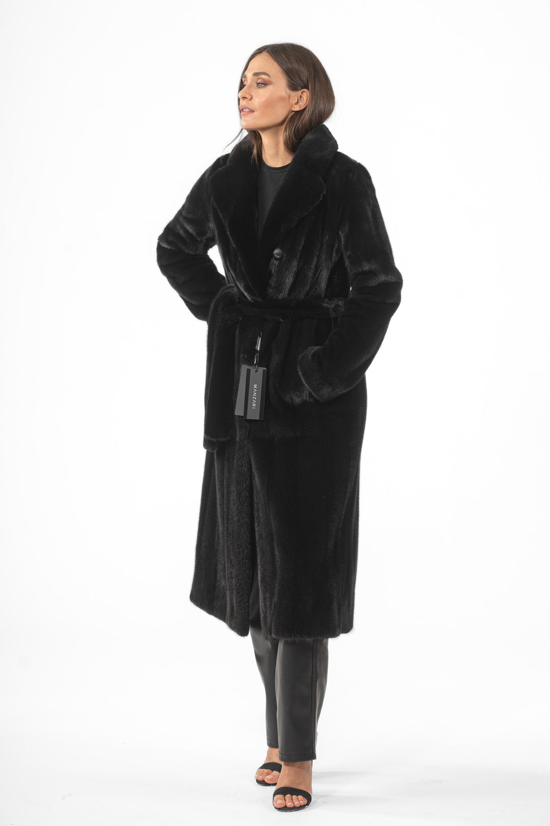Elegant Black Mink fur coat for a refined look