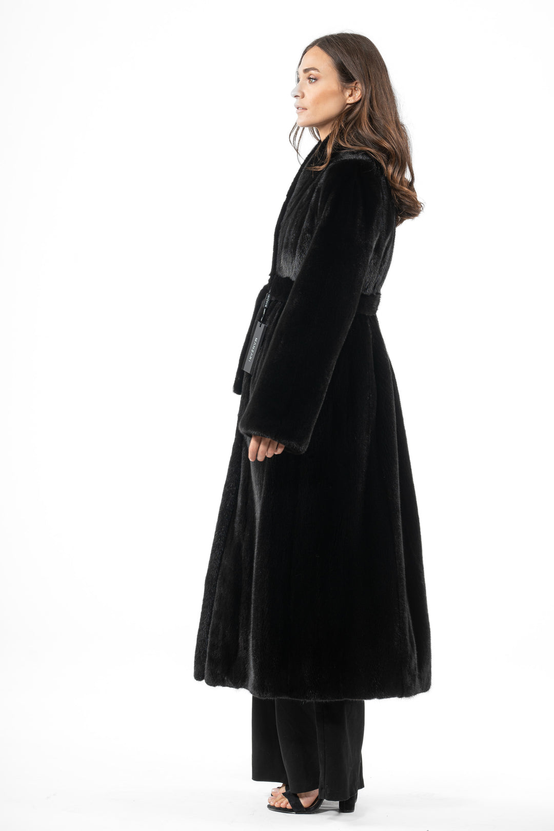High-quality Black Mink fur coat for luxury lovers