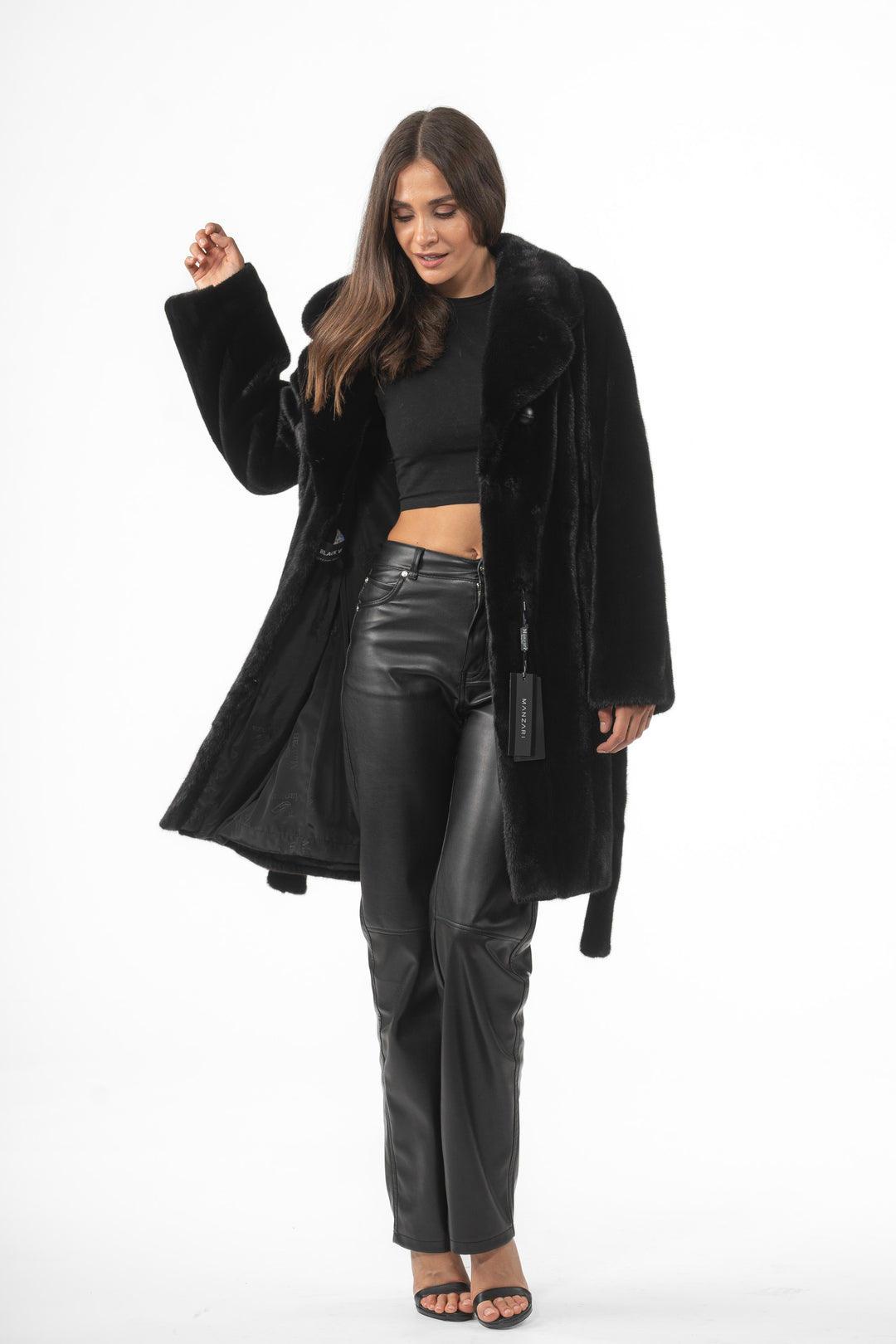 Elegant Black Mink fur coat for a refined look