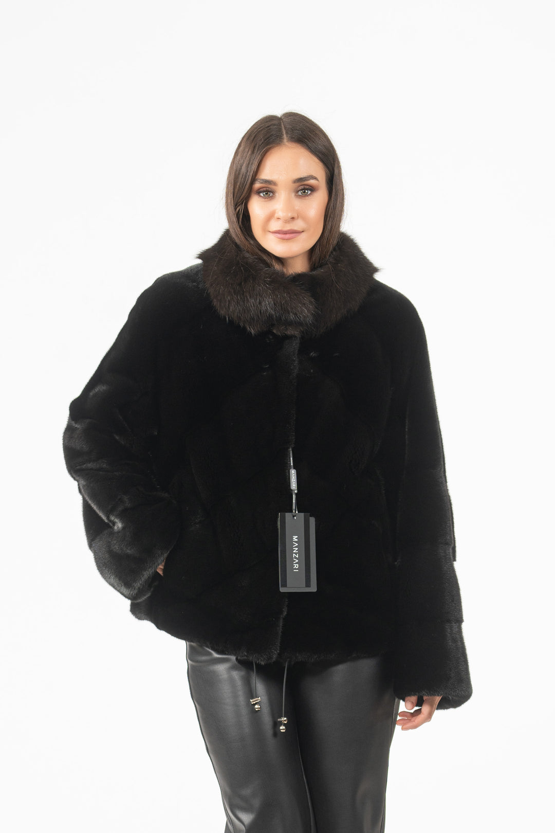 High-quality Black Velvet Mink fur coat for luxury lovers