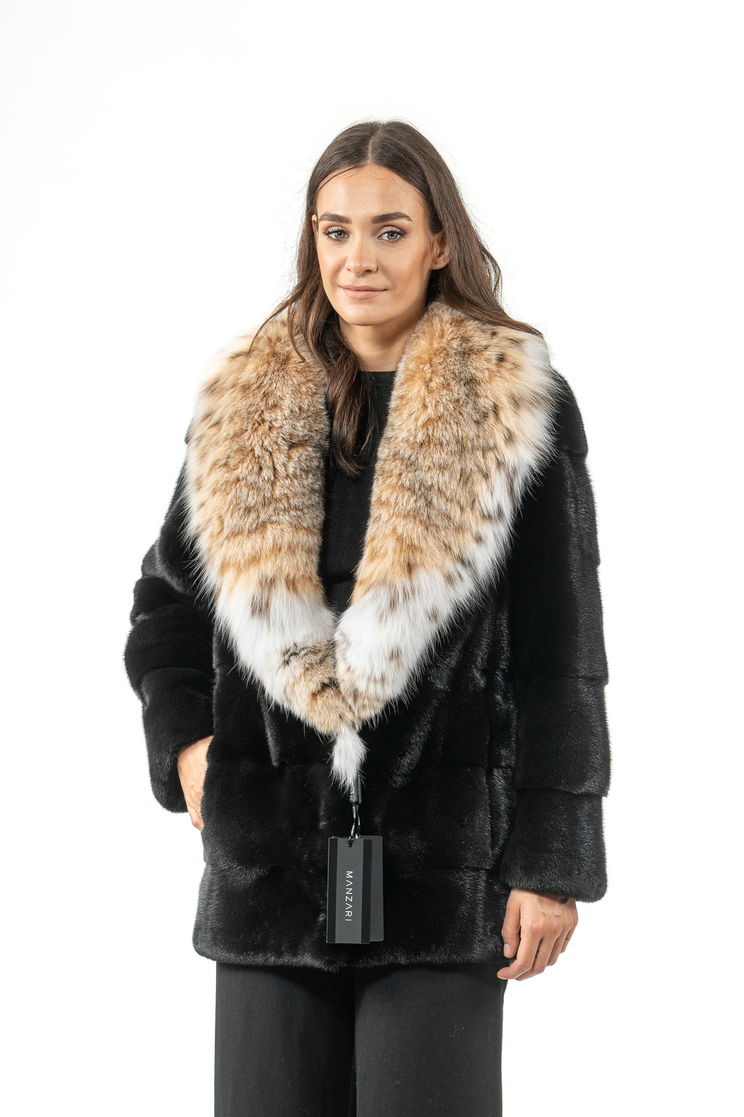 Manzari Black Mink fur coat for a timeless appeal