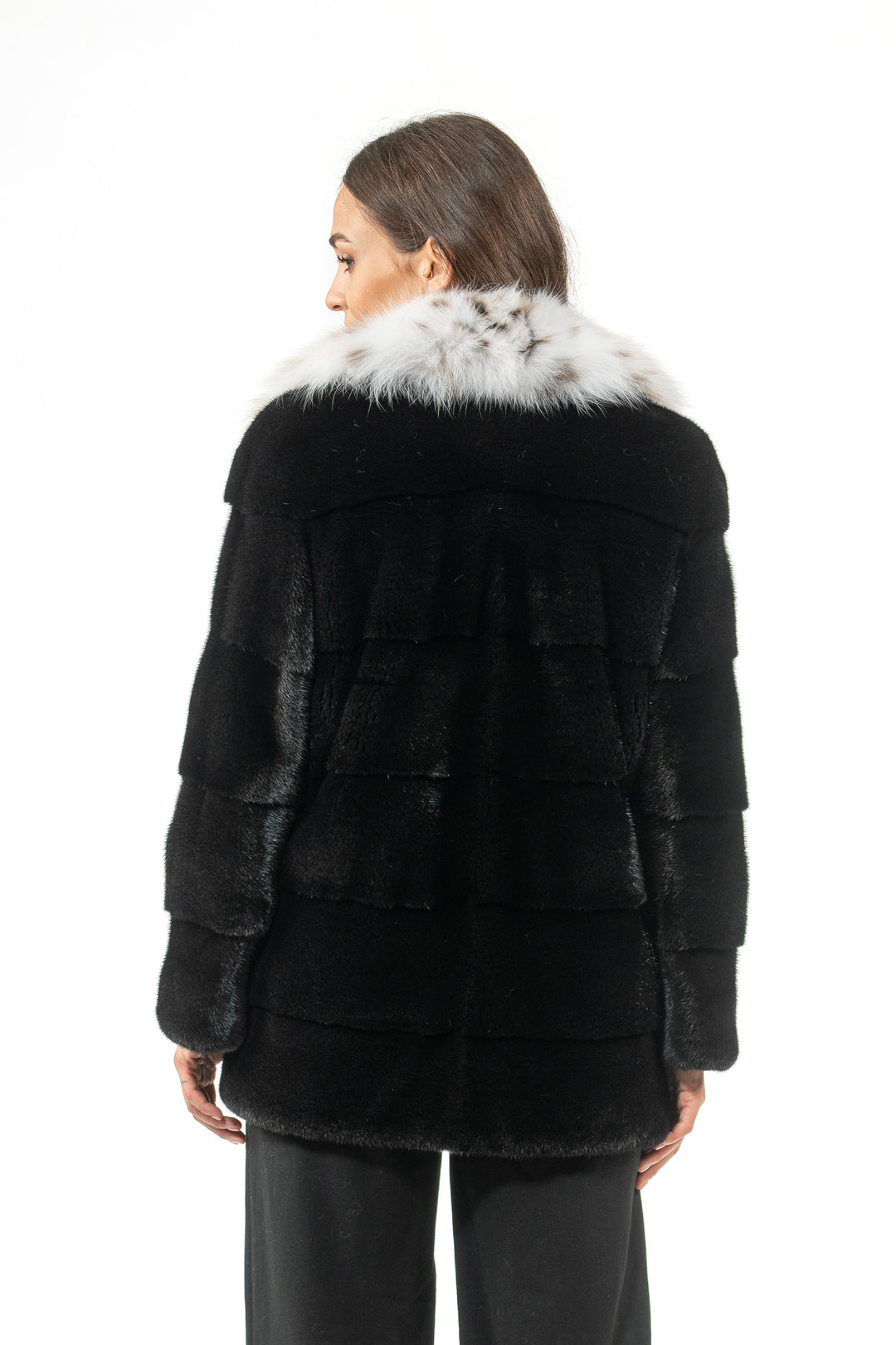 Manzari Black Mink fur coat for a timeless appeal